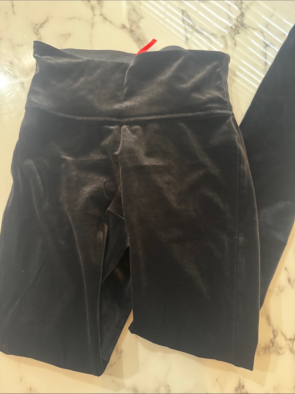 SPANX Black Velvet High-Waist Leggings
